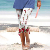 Outerwear Bottoming Slimming Printed Drawstring Cropped