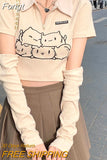Y2K Sexy Print T Shirts Women Harajuku Vintage Long Sleeve Crop Tops Kawaii Cartoon Graphic Tees Korean Style