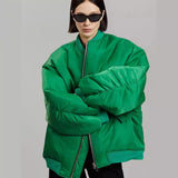 Fongt Autumn And Winter Men And Women With The Same Loose Zip Cotton Flying Jacket Women Ins Small Fragrant Style Baseball Jacket