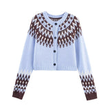 Fongt New Fashion Temperament Women's Colored Knitted Cardigan
