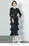 Fongt Folded Dress Woman 2025 New Design Feel Fat Mm Fashion Temperament Reduction Cake Skirt