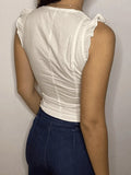 Flutter Sleeve Lace Up Corset Top-Outfit