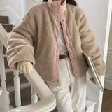 Reversible Lamb Wool Oversized Jacket-Outfit