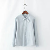 Autumn Women Tops Bow Cute Ladies Blouses Casual Long Sleeve Shirt Cotton Preppy Style Blouse Solid Camisa