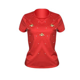 Women Yellow Short Sleeve Pearl Beading T-shirt Ladies Casual Tops Butterfly Solid Round Neck Summer Basic T Shirt-Outfit