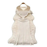 Fongt New Knitted Dress Women's French Retro High-End Slim Slimy Temperament Of The Body Fishtail Dress
