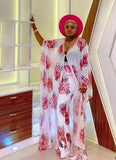 Piece Set Women Clothes African Dresses Party Dashiki Spring Autumn Long Maxi Dress Sets Pants Suits 2 Piece