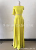Shoulder Sleeves Drag Two-Piece Suit Skirt
