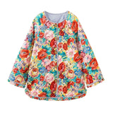 Women's Wear 2023 Autumn Floral Print Loose Quilted Padded Coat Women's Jacket MG37-Outfit