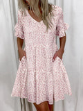 Ruffles Loose V-Neck