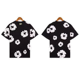 Printed Flower Wood Cotton Loose Sweater Y2K Hip Hop Street Pullover For Leisure-Outfit