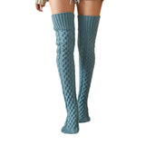 Fongt And Winter Diamond Knit Socks Over The Knee Long Pile Pile Socks Wool Socks Women-Outfit