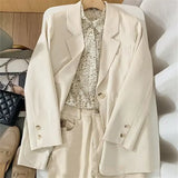 Fongt Jacket Female Spring New Korean Version Classic Two Buckle Temperament Lemon Color Loose Casual Web Celebrity Small Suit-Outfit