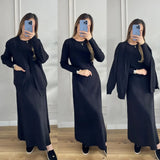 Fongt Women's Clothing Autumn 2025 New Fashion Casual Knitwear Jacket Dress Sweater Set