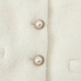 Tweed Pearl Button Sleeveless Tank Top And Mini Skirt Set-Outfit