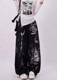 grunge graffiti print baggy