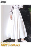 Women Pure Simple Classy Aesthetic All-match Temperament White Autumn Students Cozy Ankle-length Tender Femme Casual