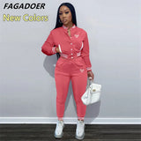 Pink Printed Baseball Coat Pants Two Piece Sets Spring Fall Outfits Womens Track Suits Casual Fashion Streetwear