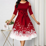 Print Holiday Casual Party Ladies Mini