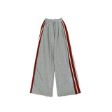 Contrast Side Stripe Baggy Sweatpants-Outfit