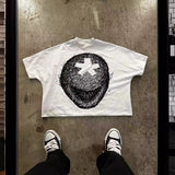 Gothic Punk Graphic Printing 0Versized T-Shirt For Men And Women Leisure Original-Outfit