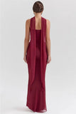 Corset And Bodycon Maxi Skirt With Neckerchief Set-Outfit