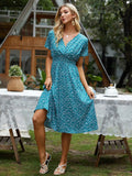 Women's Wear Station Summer Small Floral Print Short-Sleeved Dress-Outfit
