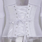 Lace Up Corset Long Sleeve Blouse-Outfit