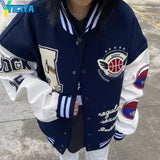 Bomber Woman Varsity Jacket Embroidery American Baseball Jacket Button Hip Hop Fashion Coat Bombers 2022 Summer Met