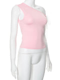 Pink Off-shoulder Tie Up Top-Outfit