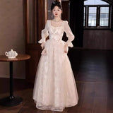 Fongt New Temperament Long-Term Cash Waist Fishtail Skirt Wedding Dress Elegant Gold Squine Mother Dress