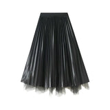 Fongt Yarn Dress Girl Spring New Nail Bead Irregular High Waist Front And Reverse Two Sides Wear Medium Long Yarn Skirt 2002