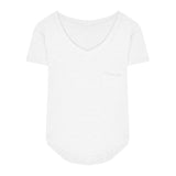Fongt Female 2024 Summer New V-Neck Design Feeling Inside The Bottom Shirt Irregular Spicy Girl Pure Desire Wind Short Sleeve