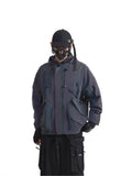 Multi-Pocket Function Style Dazzle Color Reflective Jacket Autumn And Winter Men's High-End Coat Warm Charge Suit Men's Clothing-Outfit