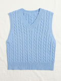 Fongt Sweaters Women's Knitted Vest Jumper V-Neck Vest Sweater Sleeveless Top