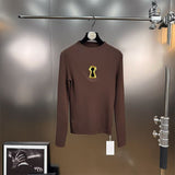 Fongt High-End Blouse In Autumn 2025 New Temperament Collar Metal Decorative Long-Sleeved Knitted Shirt Woman