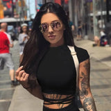 Fongt Color Short Crop Cross-Strap Short-Sleeved T-Shirt Women's Summer Versatile Tight Show Thin High Waist Careful Machine