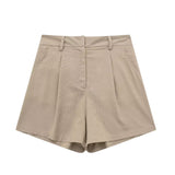 Fongt 2023 New Women's Linen Blend, Vest, Vest And Shorts Set-Outfit