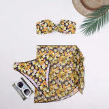 Fongt Swimsuit Female Split Metal U Bikini BIKINI Three-Piece Print
