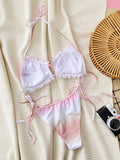 Fongt Color Low Waist Gradient Print Bikini D652W-Outfit