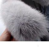 Faux Fur Collar Lining Denim Jacket-Outfit