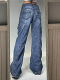 Bleached Pocket Cargo Jeans-Outfit