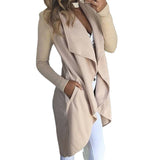 Fongt Big-Size Wish Ebay Fashion Pure Color Collar Repair Long Wind Coat Woman