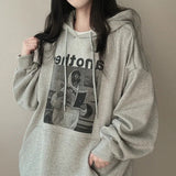 Vintage Print Oversized Hoodie-Outfit