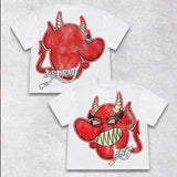 T-Shirt Men's Hip Hop Animation Exaggerated Printed T-Shirt Super Big Goth Harajuku Street Clothing Casual Top-Outfit