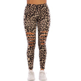 Printed Leopard Print Tight Ripped High Sports