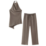 Fongt Neck Minimalist Blouse 8346330 Minimalist Trousers 8306330 Set