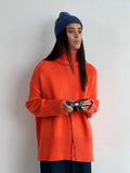 Sweater 2024 Women Commuter Solid Turtleneck Knit Pullover-Outfit