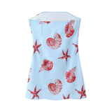 Fongt Summer Summer Fashion Sleeveless Thin Print Dress