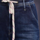 Woherb 2025 New Women's Wear With Elastic Jeans Straight Temperament Broad Leg Trousers